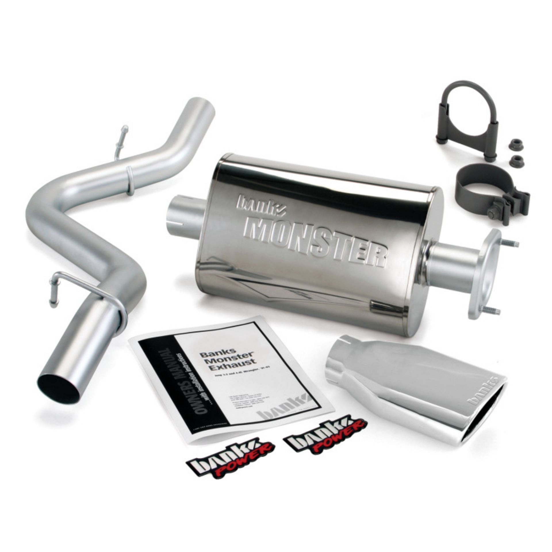 Picture of Banks Power 04-06 Jeep 4-0L Wrangler Unlimited Monster Exhaust Sys - SS Single Exhaust w- Chrome Tip