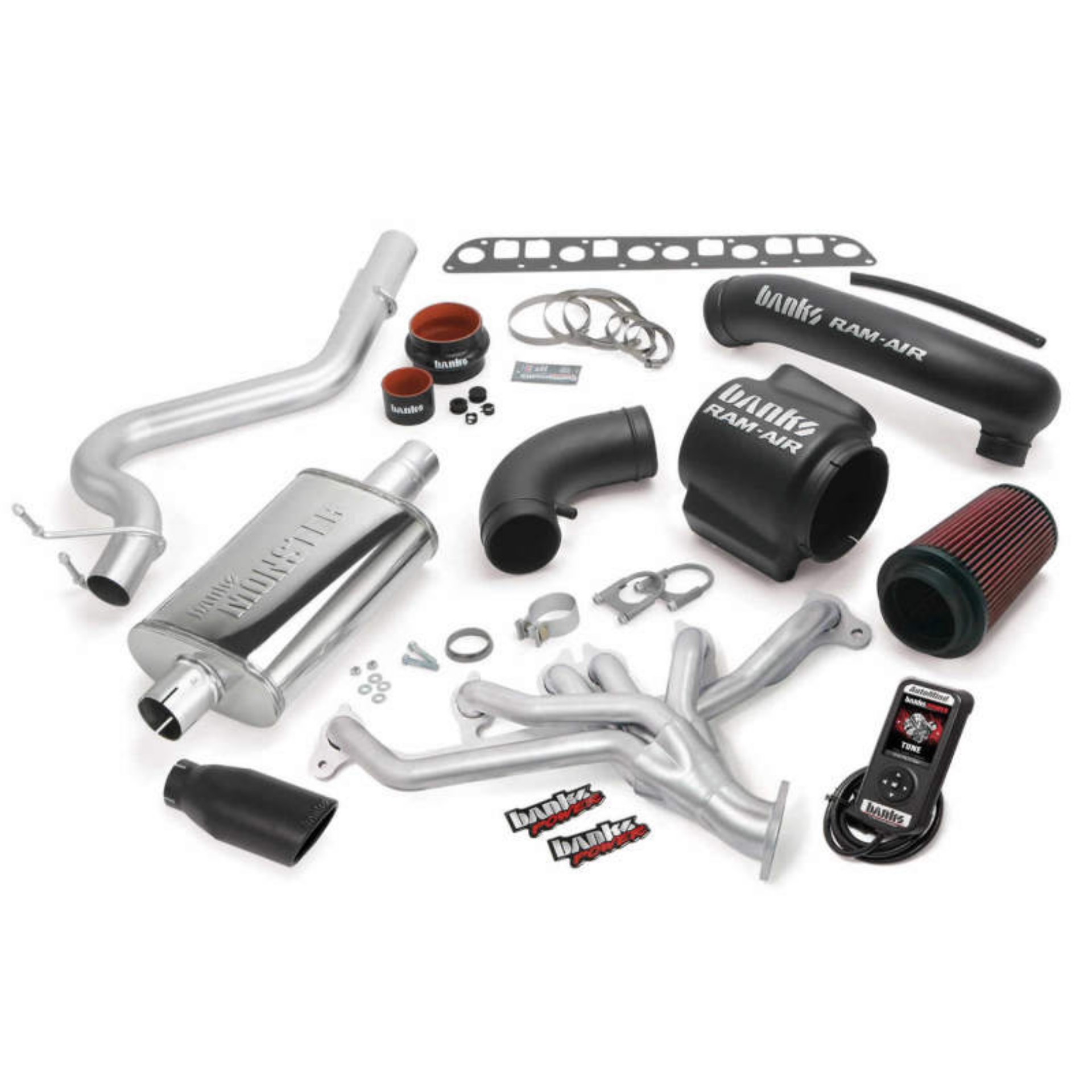 Picture of Banks Power 04-06 Jeep 4-0L Wrangler Unlimited PowerPack System - SS Single Exhaust w- Black Tip