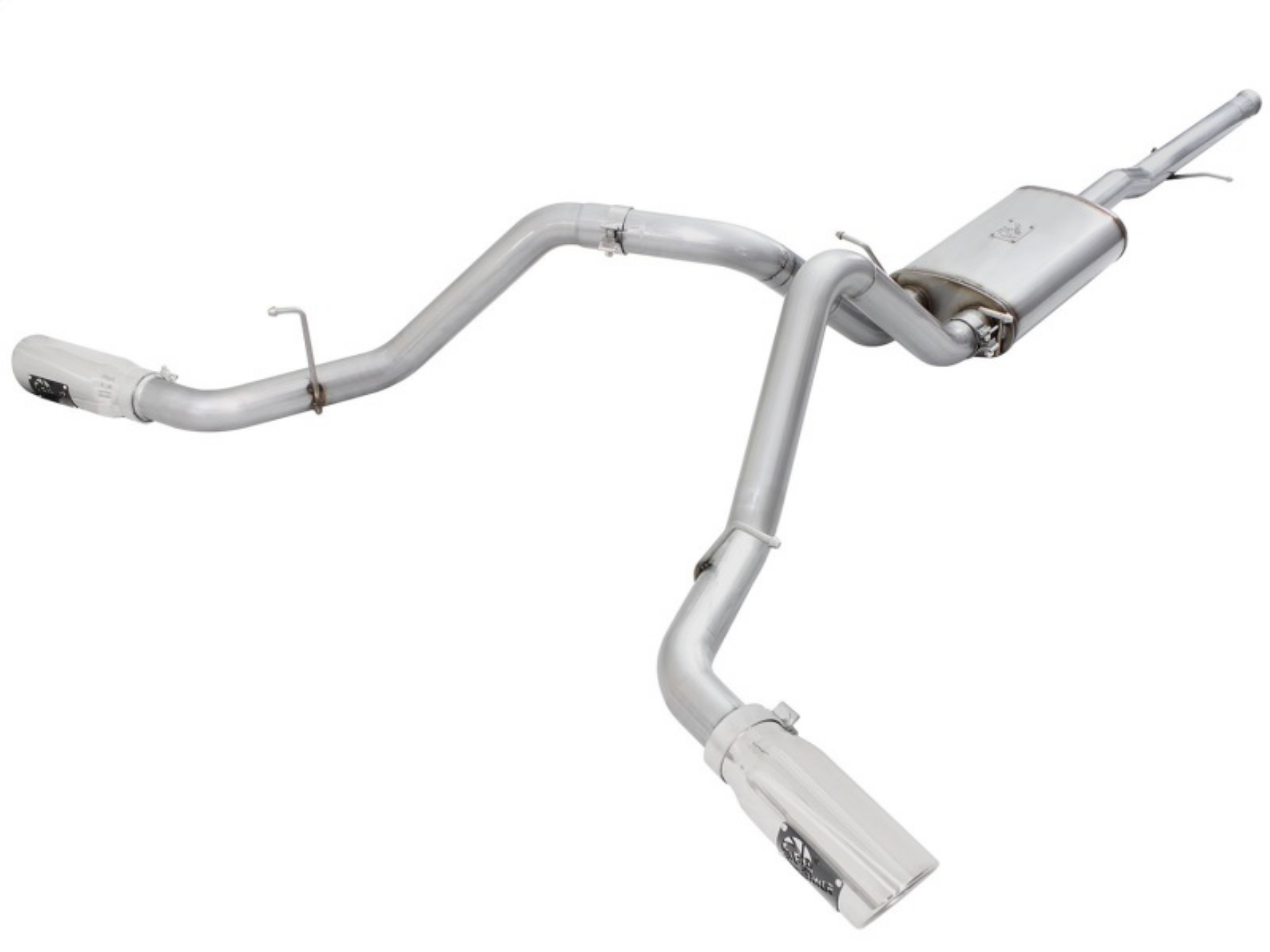 Picture of aFe Mach Force-XP Exhaust 3in Cat-Back SS 14-15 GM 1500 Trucks 4-3L-5-3L Dual Split w- Polished Tip