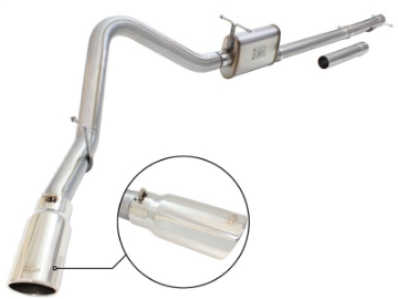 Picture of aFe MACHForce XP Exhaust 3in-3-5in SS Single Side Ext CB w- Polish Tip 99-04 Ford F-250 V8 5-4L-6-8L