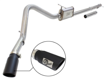 Picture of aFe MACHForce XP Exhaust 3in-3-5in SS Single Side Ext CB w- Black Tip 99-04 Ford F150 V8 5-4L-6-8L