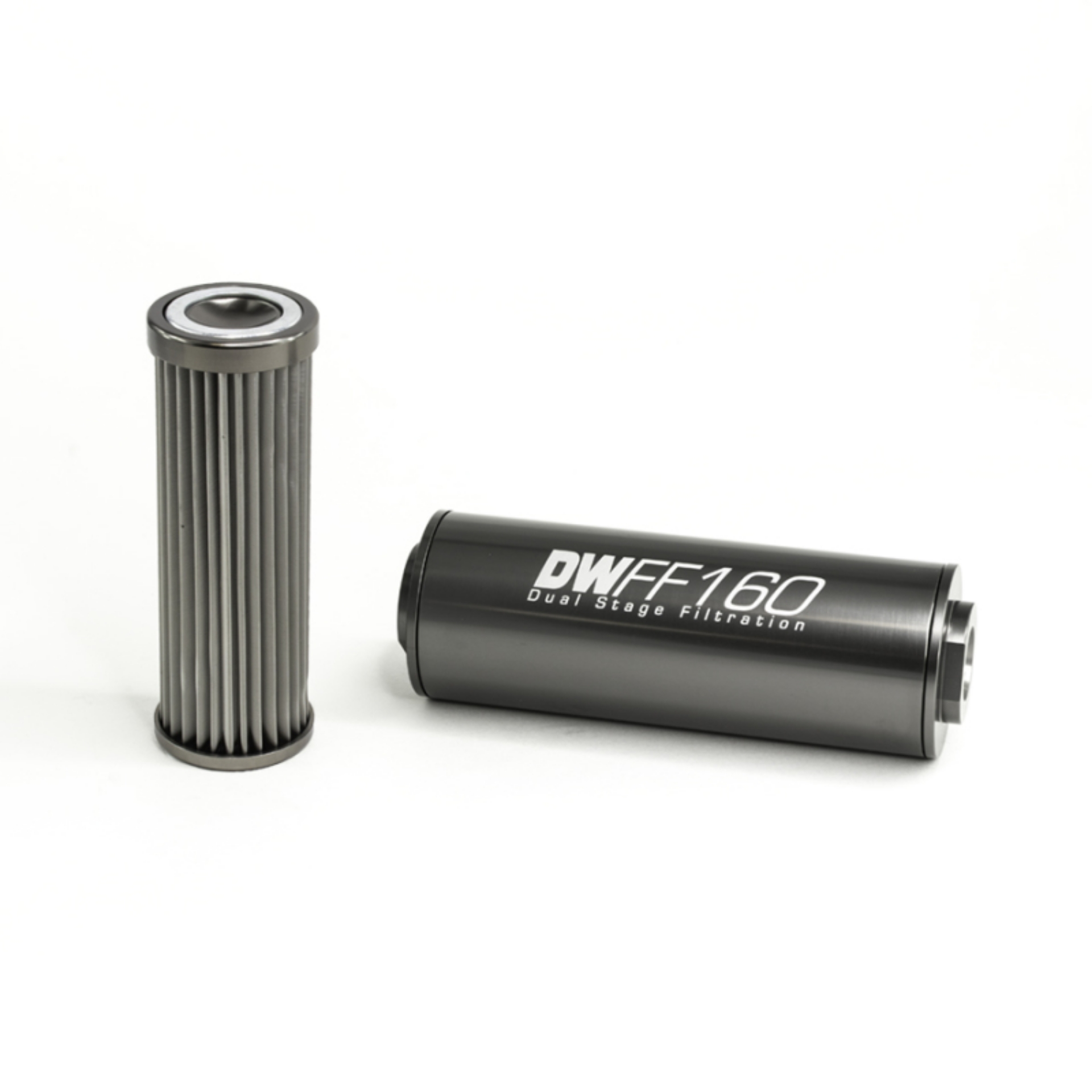 Picture of DeatschWerks Stainless Steel 10AN 10 Micron Universal Inline Fuel Filter Housing Kit 160mm