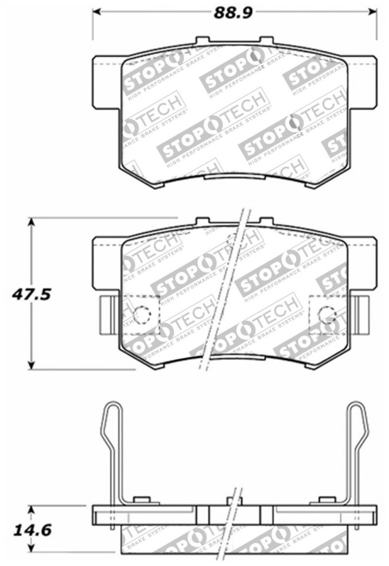 Picture of StopTech Street Touring 00-09 Honda S2000 - 92-07 Accord - 04-10 TSX Rear Brake Pads