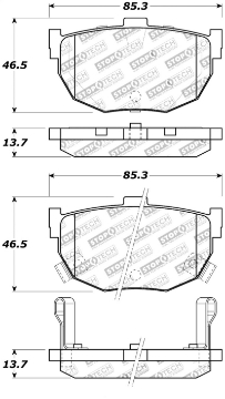 Picture of StopTech Street Touring Hyundai Elantra-Tiburon - Kia Spectra Rear Brake Pads
