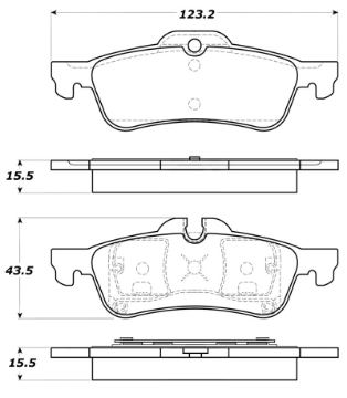Picture of StopTech Street Touring 02-06 Mini Rear Brake Pads
