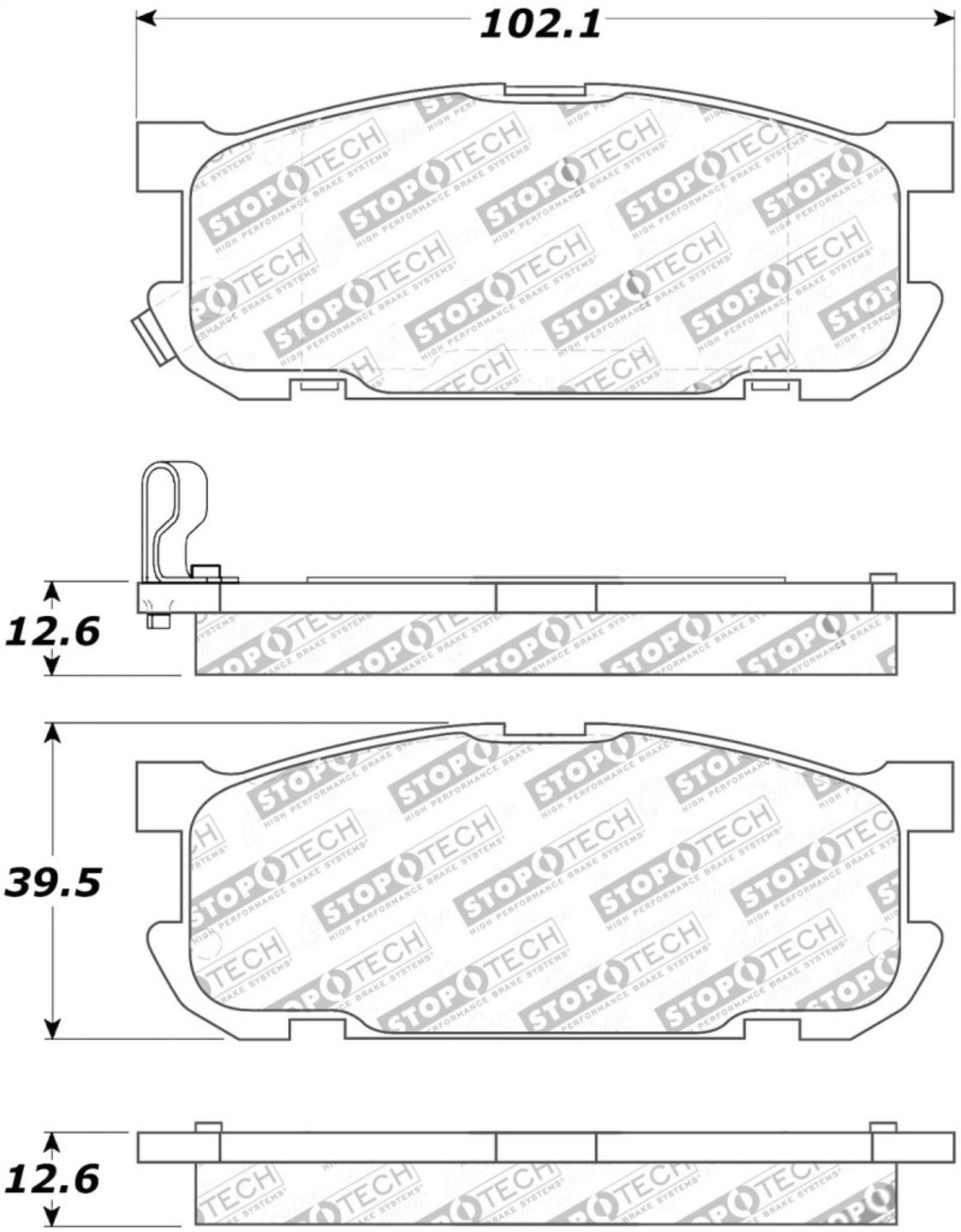 Picture of StopTech Street Touring 01-05 Miata w- Sport Suspension Rear Brake Pads D891