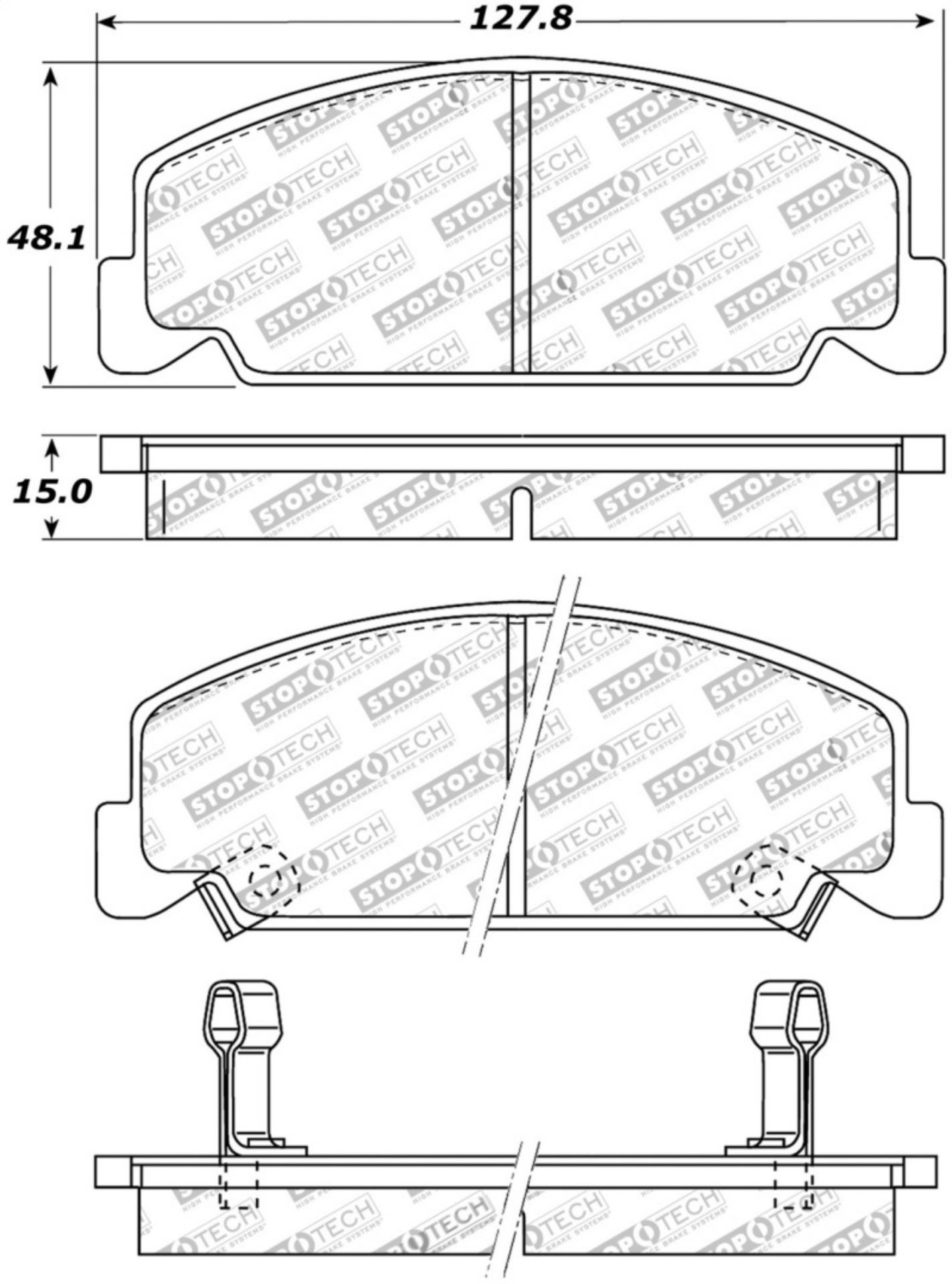 Picture of StopTech Street Touring 93-00 Honda Civic DX w- Rr Drum Brakes Front Brake Pads