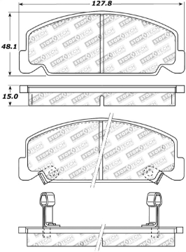 Picture of StopTech Street Touring 93-00 Honda Civic DX w- Rr Drum Brakes Front Brake Pads