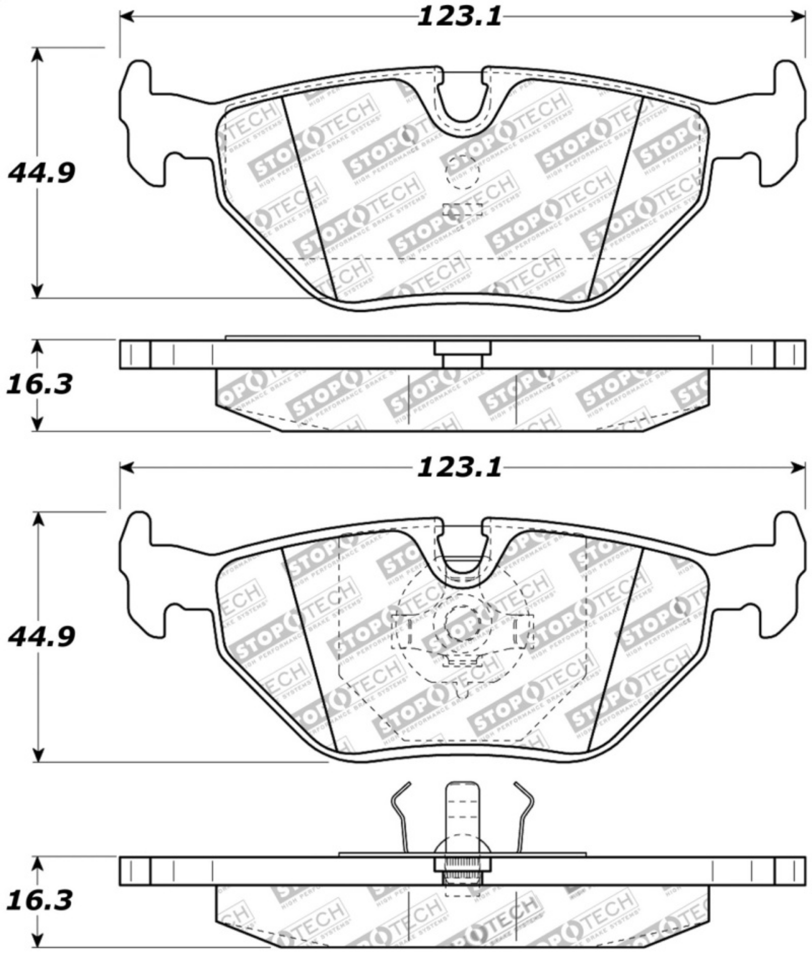 Picture of StopTech Street Touring 87-99 BMW M3 - 89-93 M5 Rear Street Touring Brake Pads