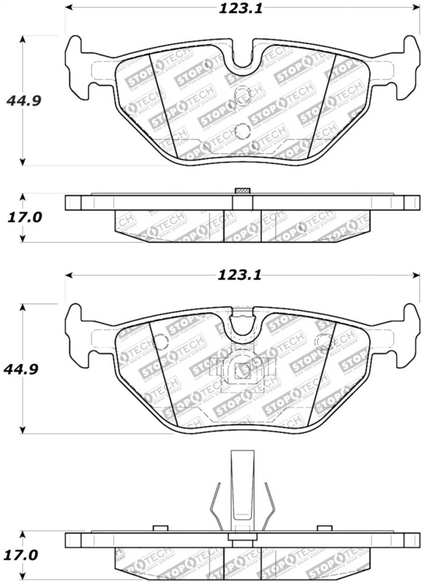 Picture of StopTech Street Touring 01-02 BMW Z3 - 03-09 Z4 - 10-90-07 3 Series Rear Brake Pads