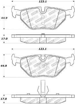 Picture of StopTech Street Touring 01-02 BMW Z3 - 03-09 Z4 - 10-90-07 3 Series Rear Brake Pads