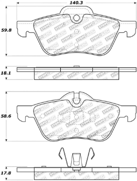 Picture of StopTech Street Touring 02-06 Mini Front Brake Pads