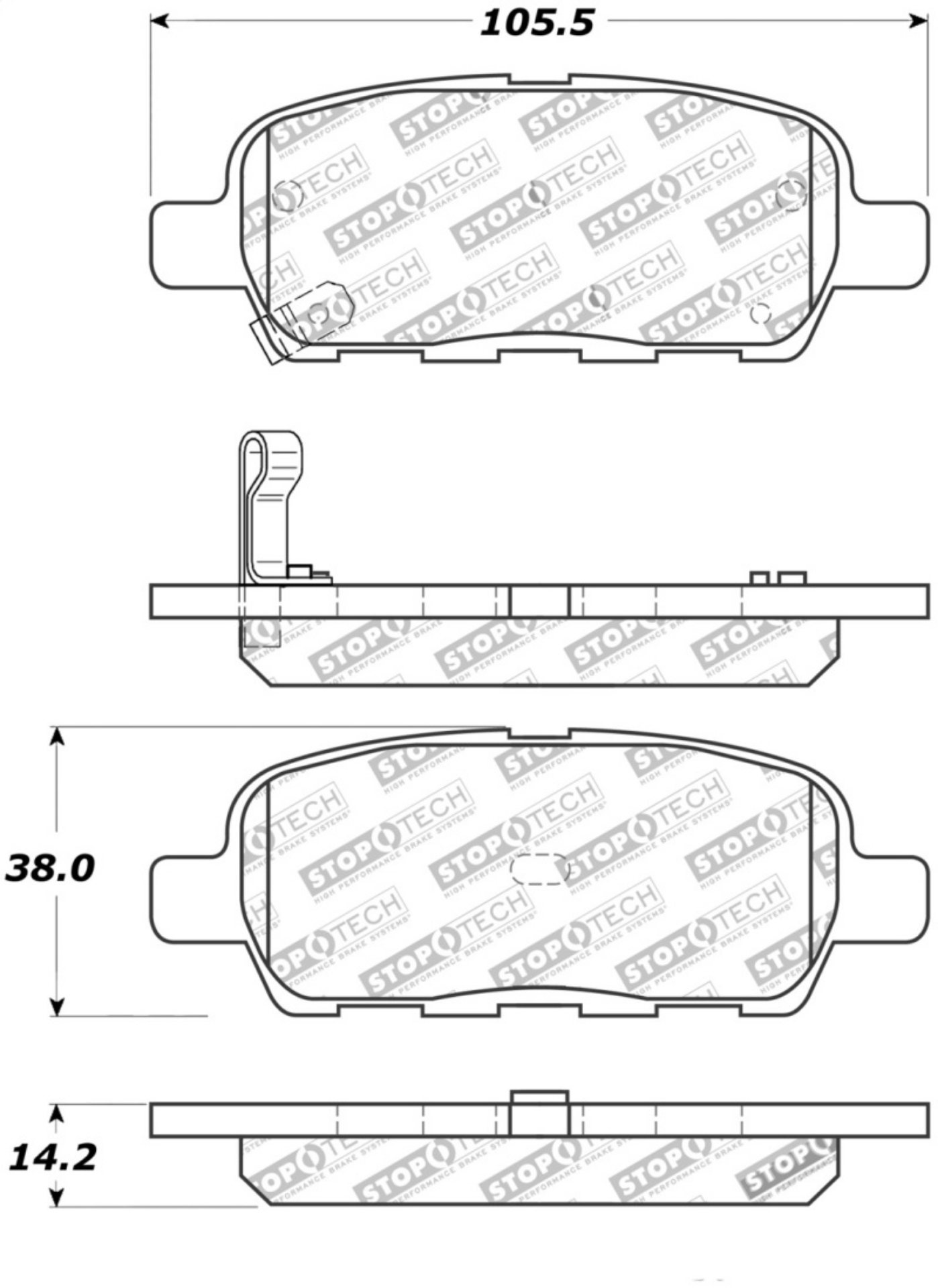 Picture of StopTech Street Touring 6-02-08 350z - 01-08 G35 Rear Brake Pads