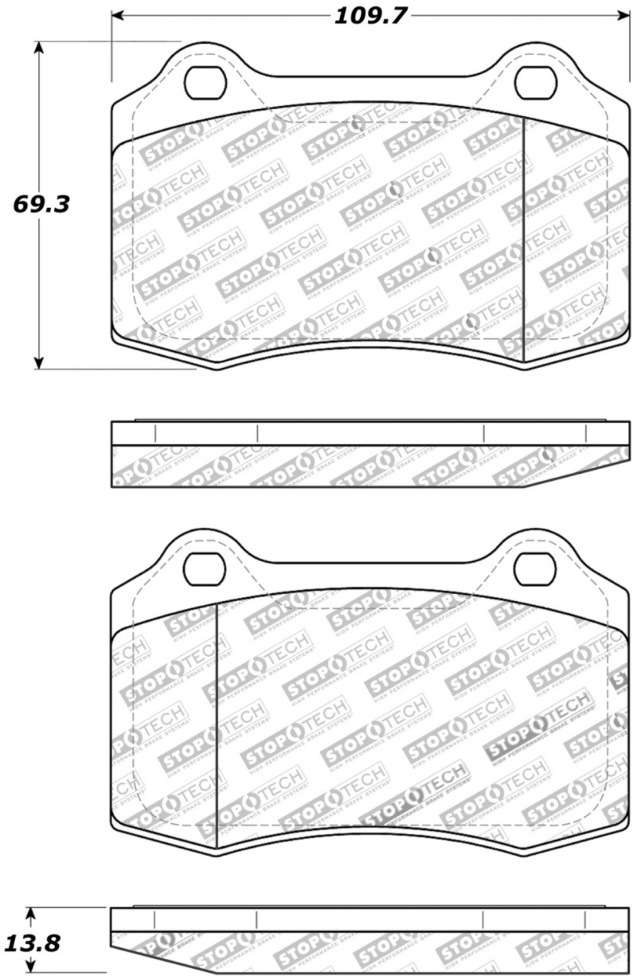 Picture of StopTech Street Touring 00-06 Jaguar S Typre R - XJ R - XJR-S Rear Brake Pads