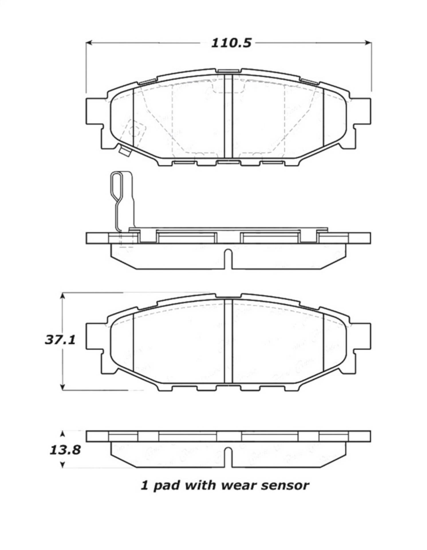 Picture of StopTech Street Touring 08-10 WRX Rear Brake Pads