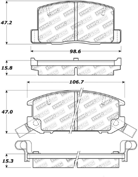 Picture of StopTech Street Touring 1-90-95-00-05 Toyota MR2-Spyder Rear Brake Pads