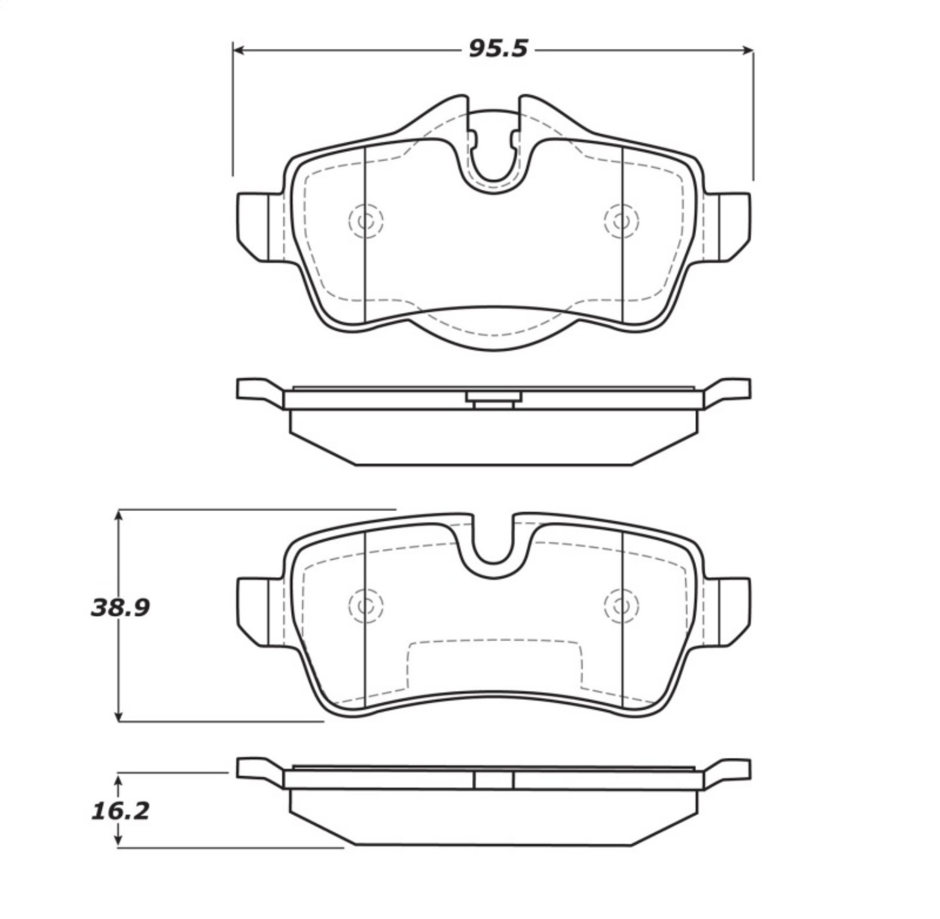 Picture of StopTech Street Touring 07-09 Mini Cooper-Cooper S Rear Brake Pads