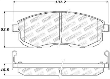 Picture of StopTech Street Touring 02-04 Infiniti I30-I35 - 02-06 Nissan Altima Front Brake Pads