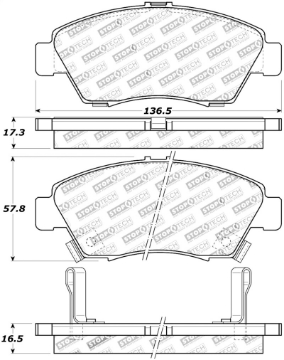Picture of StopTech Street Touring 02-06 Acura RSX Type S - 93-95 Civic Coupe - 04-05 Civic Si