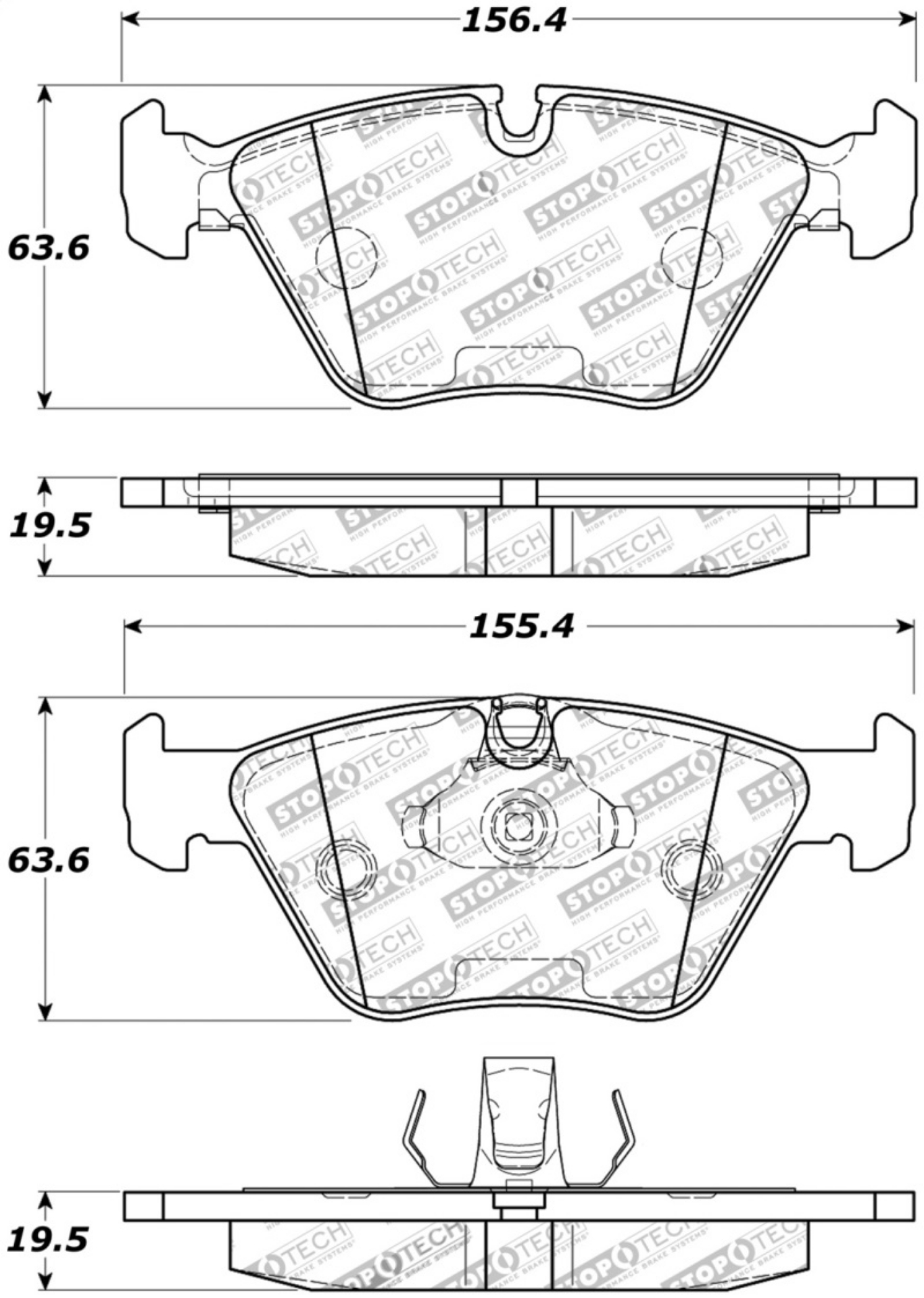 Picture of StopTech Street Touring 04-09 BMW X3 E38 - 06-09 Z4 3-0E86 Front Brake Pads