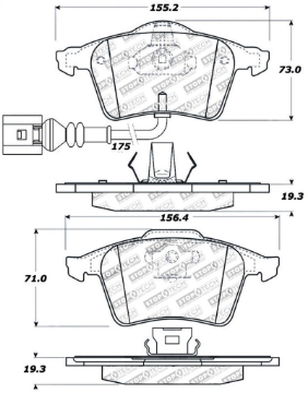 Picture of StopTech Street Touring 08-09 VW Golf R-Golf R32 - Front Brake Pads