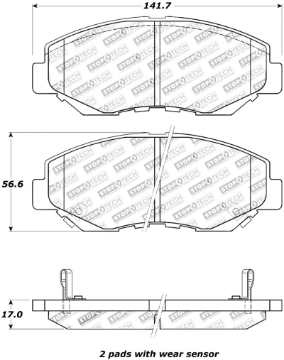 Picture of StopTech Street Touring 03-10 Honda Accord - 02-06 CR-V Front Brake Pads