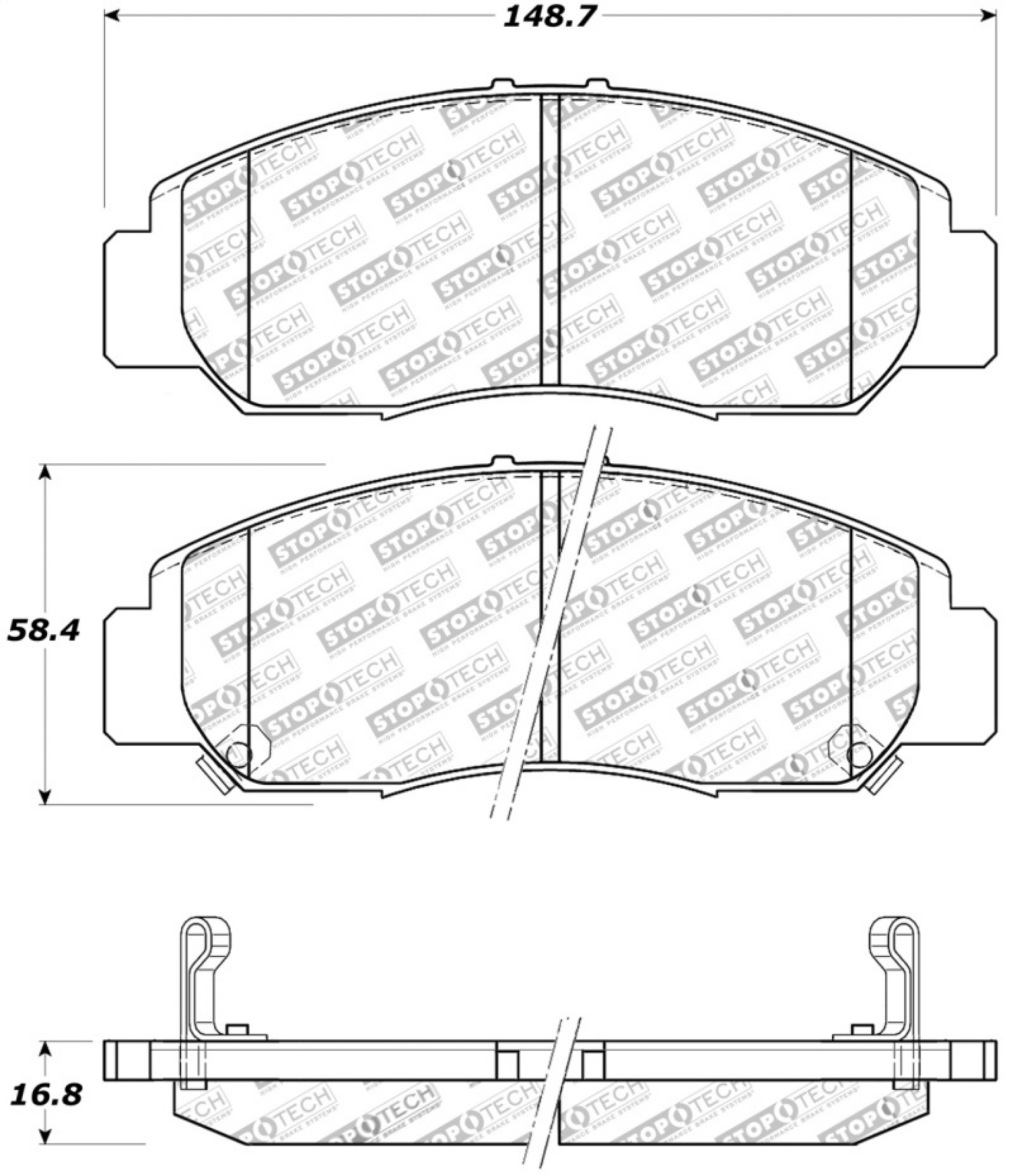 Picture of StopTech Street Touring 03-07 Honda Accord V6 A-T Front Brake Pads
