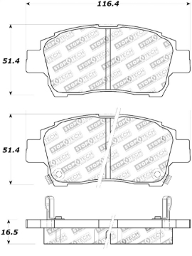 Picture of StopTech Street Touring 00-05 Spyder MR2 - 00 Celica GT Front Brake Pads