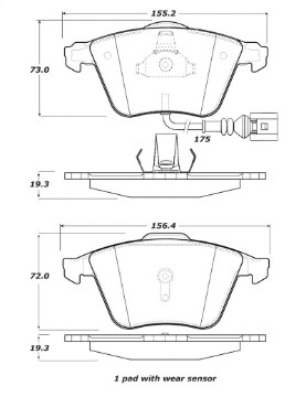 Picture of StopTech Street Touring 08-13 Audi TT Quattro - 12 VW Golf R Front Brake Pads