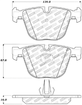 Picture of StopTech Street Touring 06-09 BMW M5 E60 - 07-09 M6 E63-E63 Rear Brake Pads