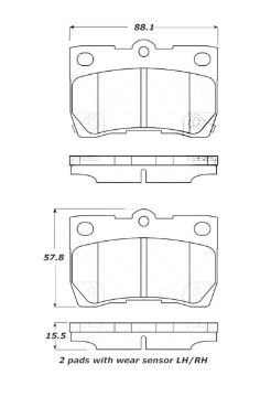 Picture of StopTech Street Touring 06 Lexus GS300-430 - 07-08 GS350 Rear Brake Pads