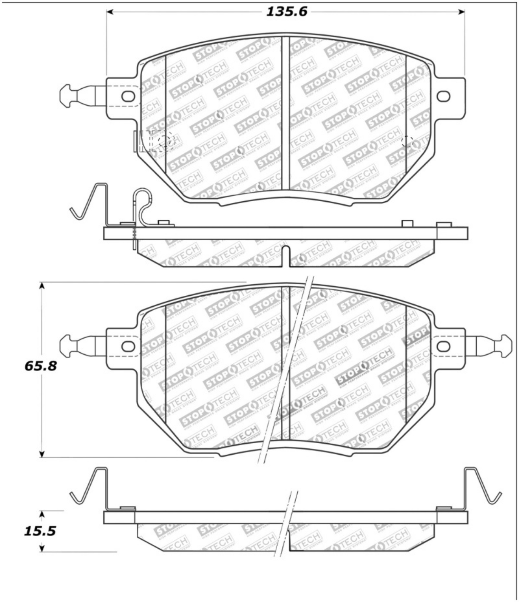Picture of StopTech Street Touring 03-11-05 Infiniti - 05-06 Nissan Front Brake Pads