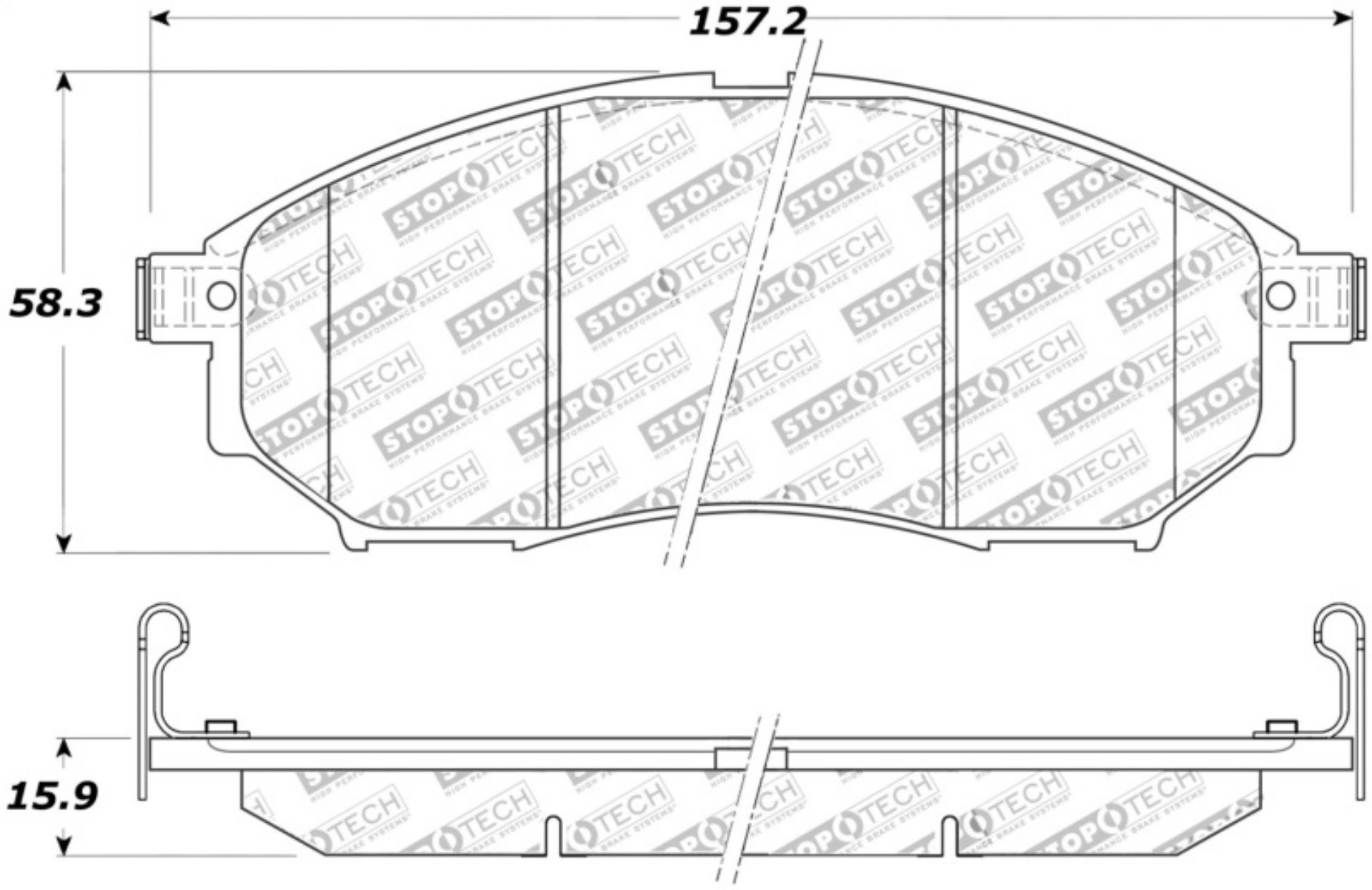 Picture of StopTech Street Touring 06-08 350Z w- Std Brakes Front Brake Pads