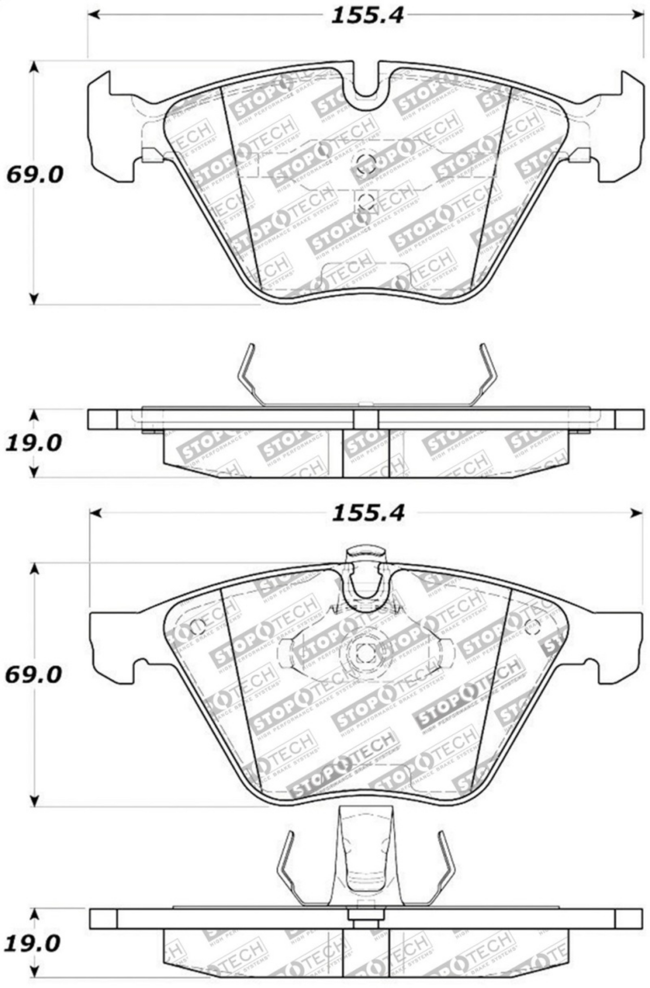Picture of StopTech Street Touring 11-12 BMW Z4 E86 Front Brake Pads