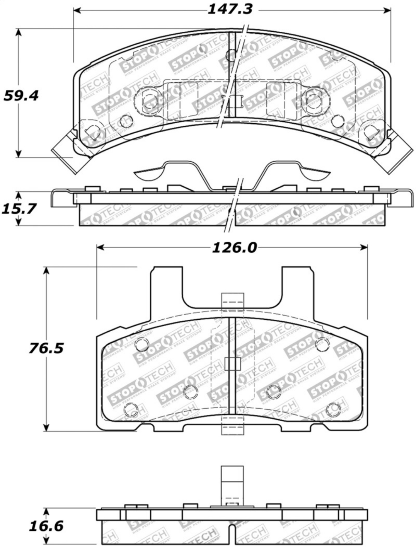 Picture of StopTech Street Touring 88-91 GMC-Chevy C1200-C2500-K1500-K2500 Front Brake Pads