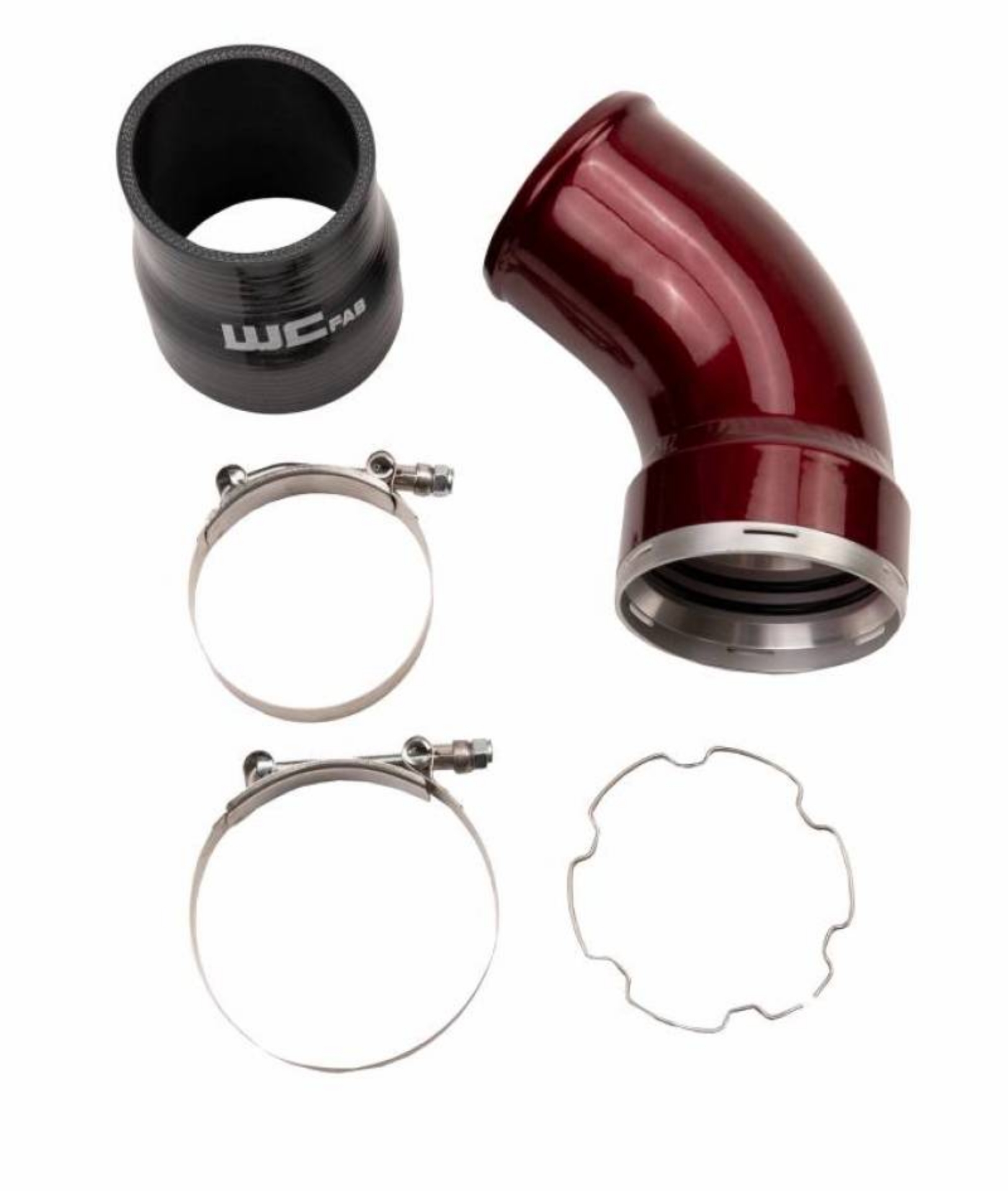 Picture of Wehrli 06-10 GM LBZ-LMM Duramax Passenger Side Intercooler Outlet Elbow Kit - WCFab Grey