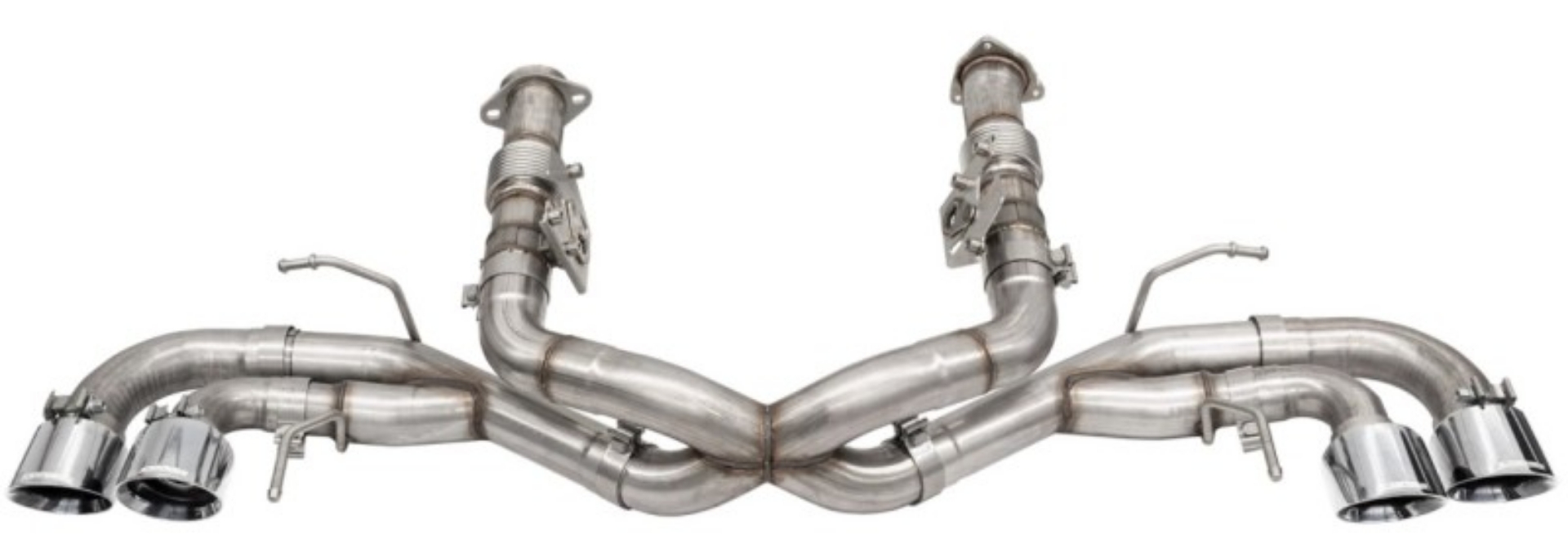 Picture of Corsa 20-25 Corvette C8 3in Xtreme Cat-Back Exhaust 4-5in Pol Quad Tips - Integrates stock AFM Valve