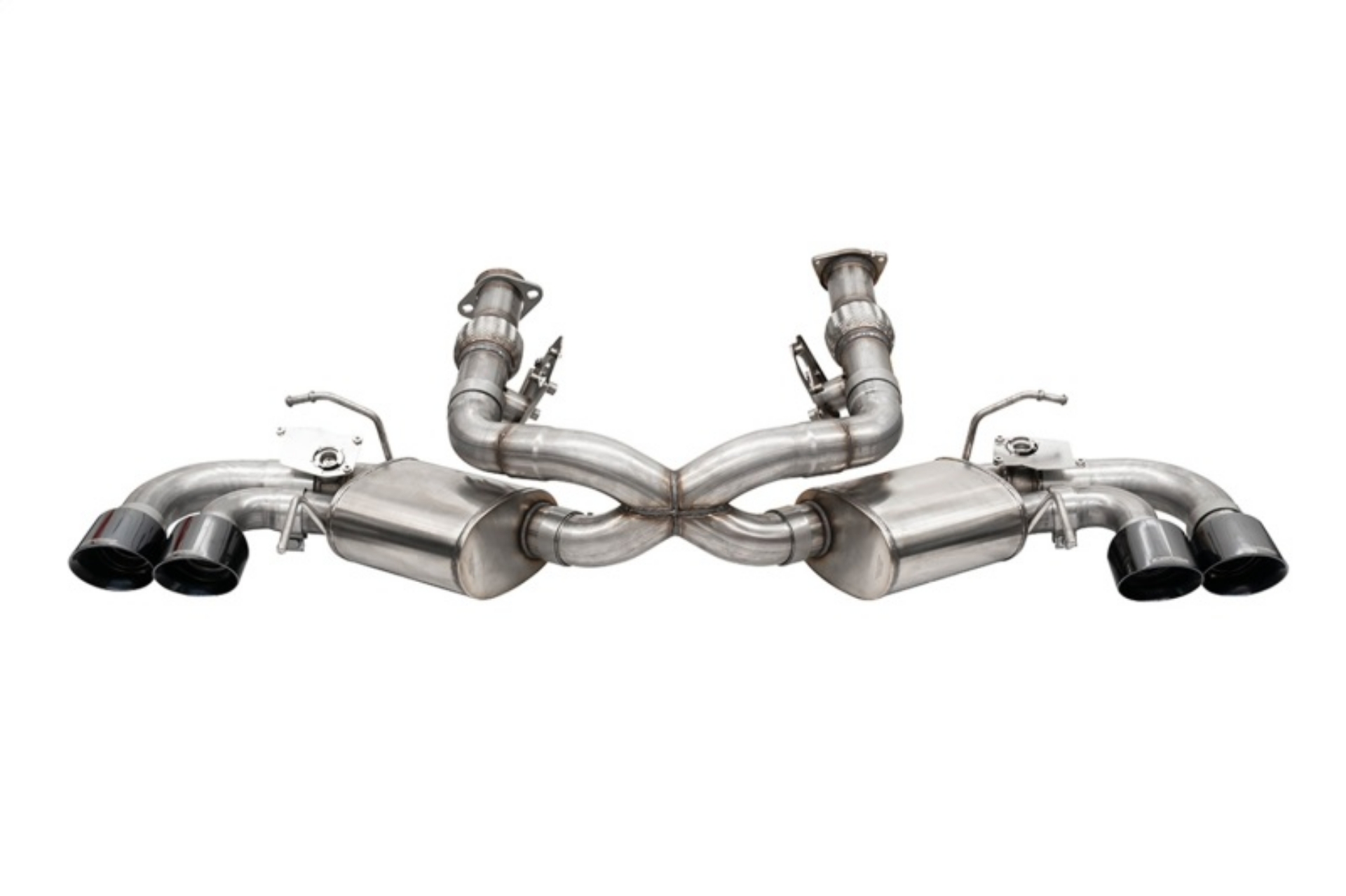 Picture of Corsa 20-25 Corvette C8 3in Valved Cat-Back 4-5in Blk Quad Tips Fits Factory Perf Exhaust DeletesAFM