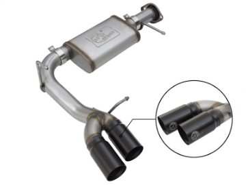 Picture of aFe Rebel Series CB 3in Middle Side Exit SS Exht w- Black Tips 15-17 Chevy Colorado - GMC Canyon