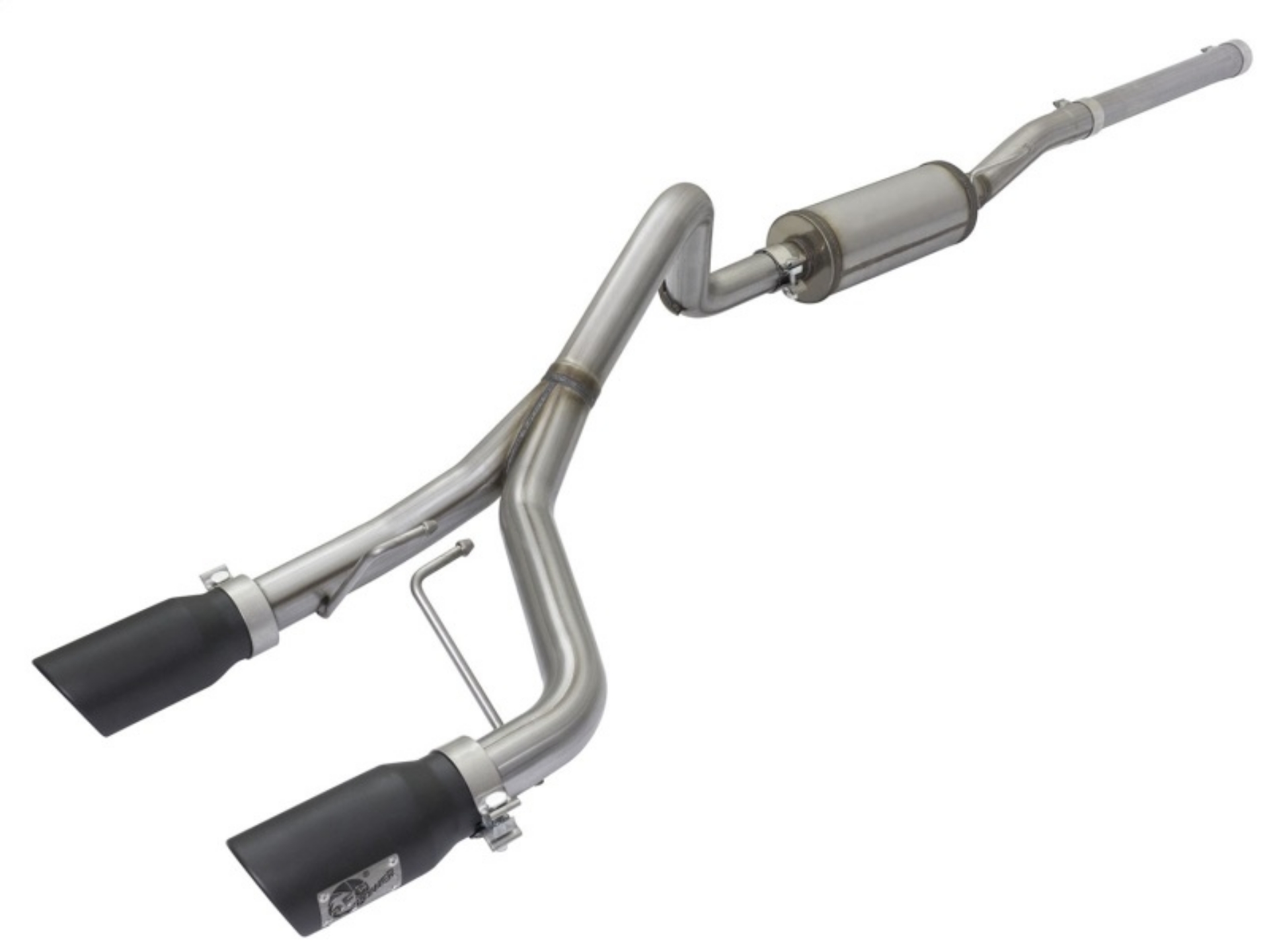 Picture of aFe Rebel Series CB 2-5in Dual Center Exit SS Exhaust w- Black Tips 07-15 Jeep Wrangler 3-6L-3-8L V6