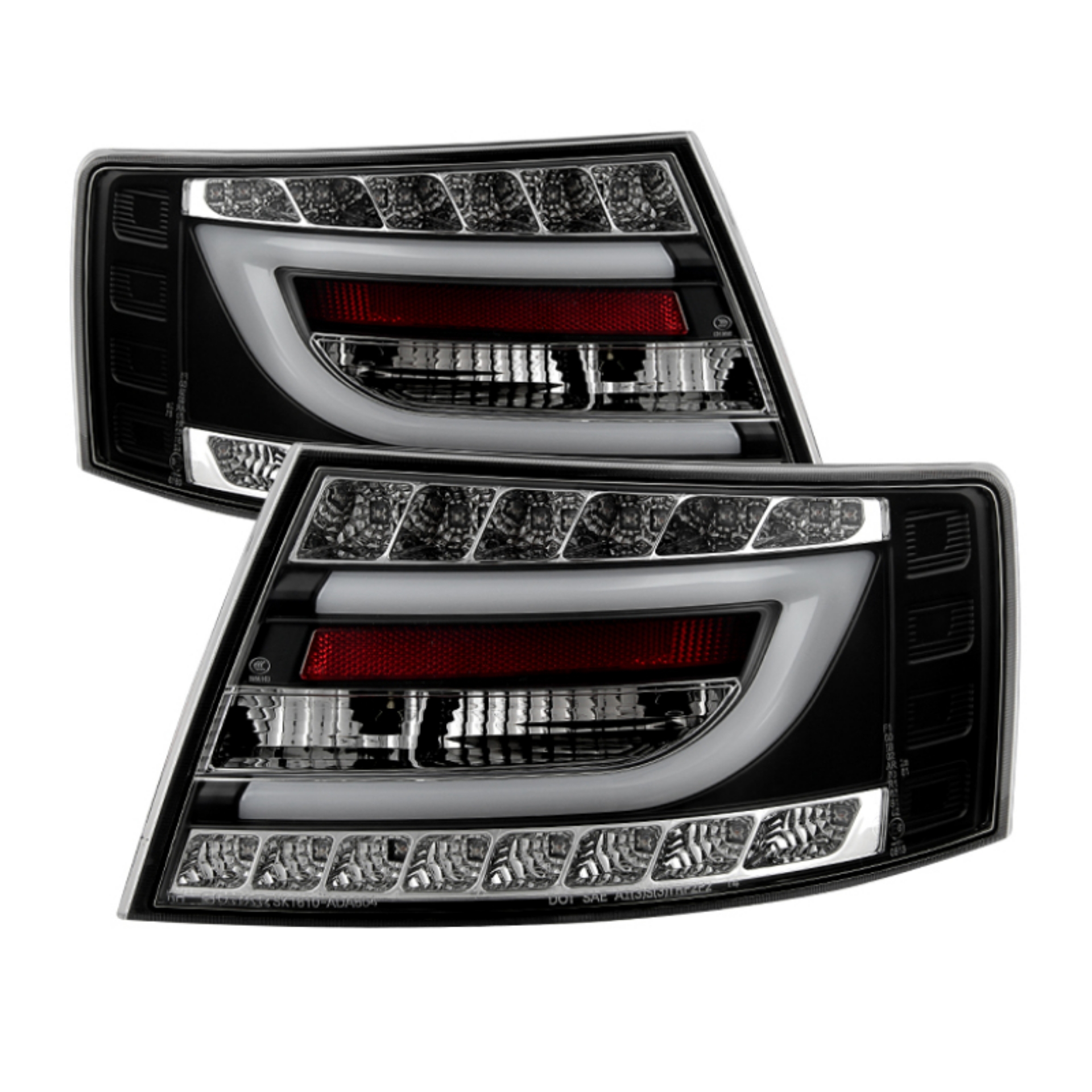 Picture of Spyder Audi A6 05-08 4Dr Sedan Only Version 2 Light Bar LED Tail Lights Blk ALT-YD-AA605V2-LBLED-BK