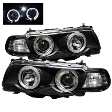 Picture of Spyder BMW E38 7-Series 99-01 Projector Headlights 1PC Xenon- LED Halo Blk PRO-YD-BMWE3899-HID-HL-BK