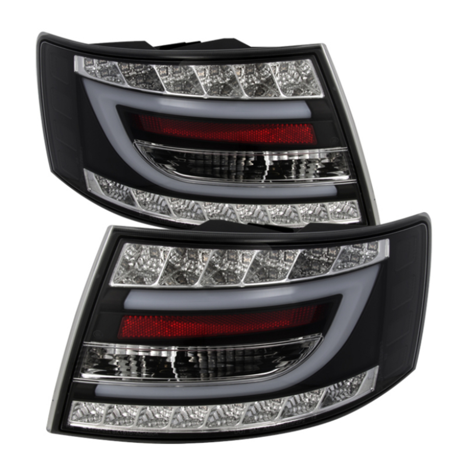 Picture of Spyder Audi A6 05-08 4Dr Sedan not fit Quattro Light Bar LED Tail Lights Blk ALT-YD-AA605-LBLED-BK