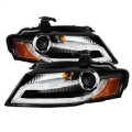 Picture of Spyder Audi A4 09-12 Projector Headlights Xenon-HID Model Only - DRL LED Blk PRO-YD-AA408-HID-DRL-BK
