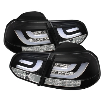 Picture of Spyder Volkswagen Golf-GTI 10-13 G2 Type With Light Bar LED Tail Lights Black ALT-YD-VG10-LED-G2-BK