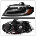 Picture of Spyder Audi A4 09-12 Projector Headlights Halogen Model Only - DRL LED Black PRO-YD-AA408-DRL-BK