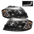 Picture of Spyder Audi A3 06-08 Projector Headlights Halogen Model Only - DRL Black PRO-YD-AA306-DRL-BK