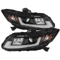 Picture of Spyder 12-14 Honda Civic Excl- 2014 Coupe Projector Headlights Lgtbr DRL Black PRO-YD-HC12-DRL-BK
