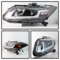 Picture of Spyder 12-14 Honda Civic Excl- 2014 Coupe Projector Headlights Lgtbr DRL Black PRO-YD-HC12-DRL-BK