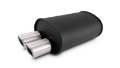 Picture of Vibrant STREETPOWER Blk Oval Muffler w-Dual Offset Tip 3in Inlet ID 3in Tip OD 9-5in x 6-75in x 15in